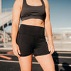 Lux High Waisted Rio Shorts (3.75 in. inseam) - Black - Senita Athletics