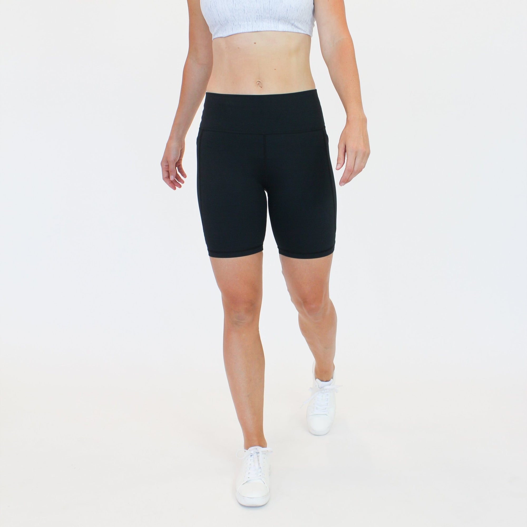Lux High Waisted Rio Shorts (7 in. inseam) - Black - Senita Athletics