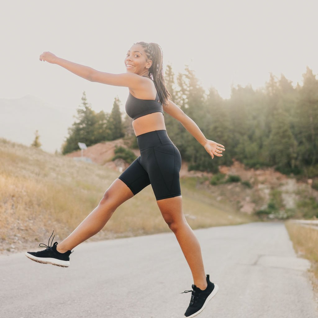Lux High Waisted Rio Shorts (7 in. inseam) - Black - Senita Athletics