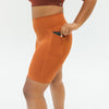 Lux High Waisted Rio Shorts (7 in. inseam) - Copper - Senita Athletics