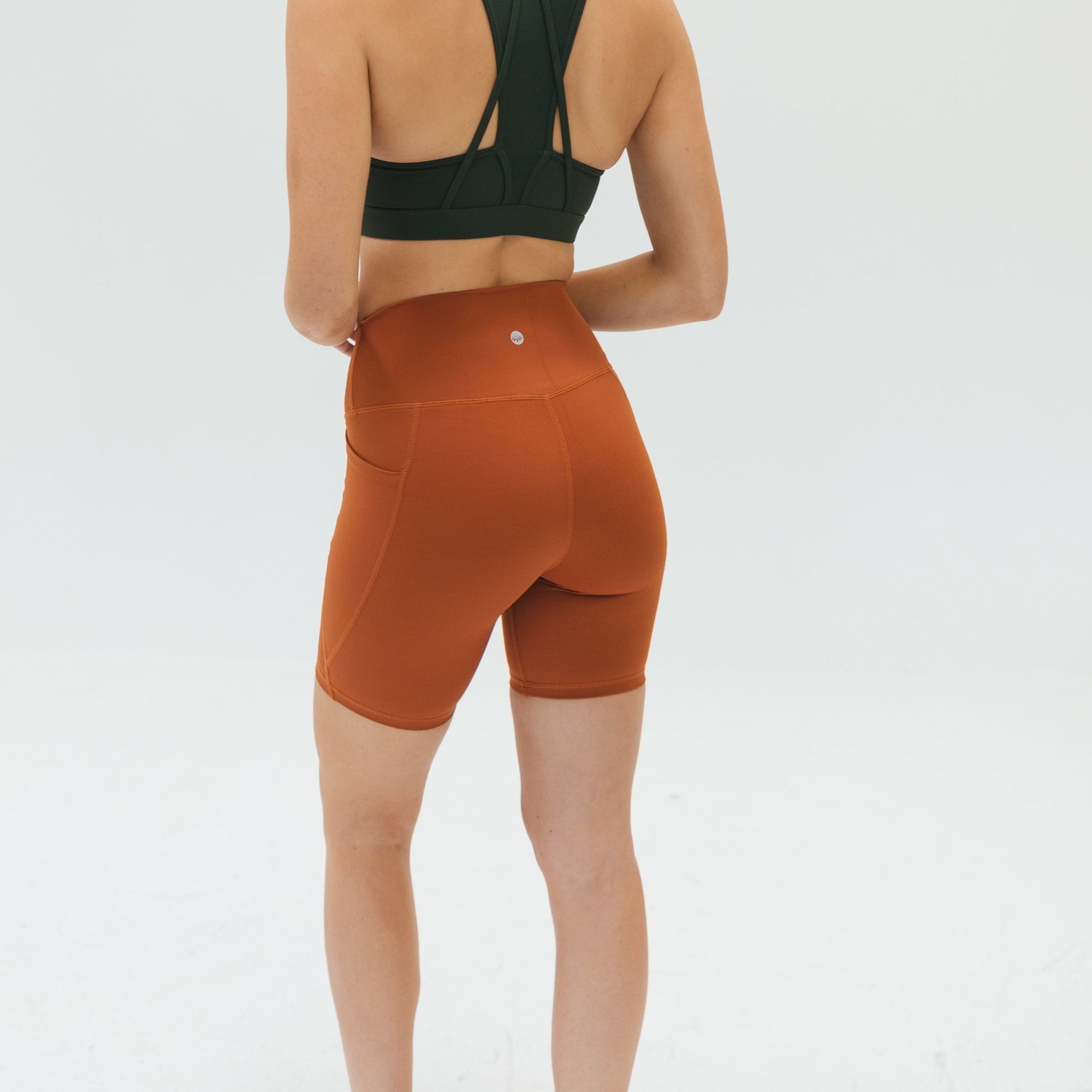Lux High Waisted Rio Shorts (7 in. inseam) - Copper - Senita Athletics