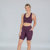 Lux High Waisted Rio Shorts (7 in. inseam) - Eggplant - Senita Athletics