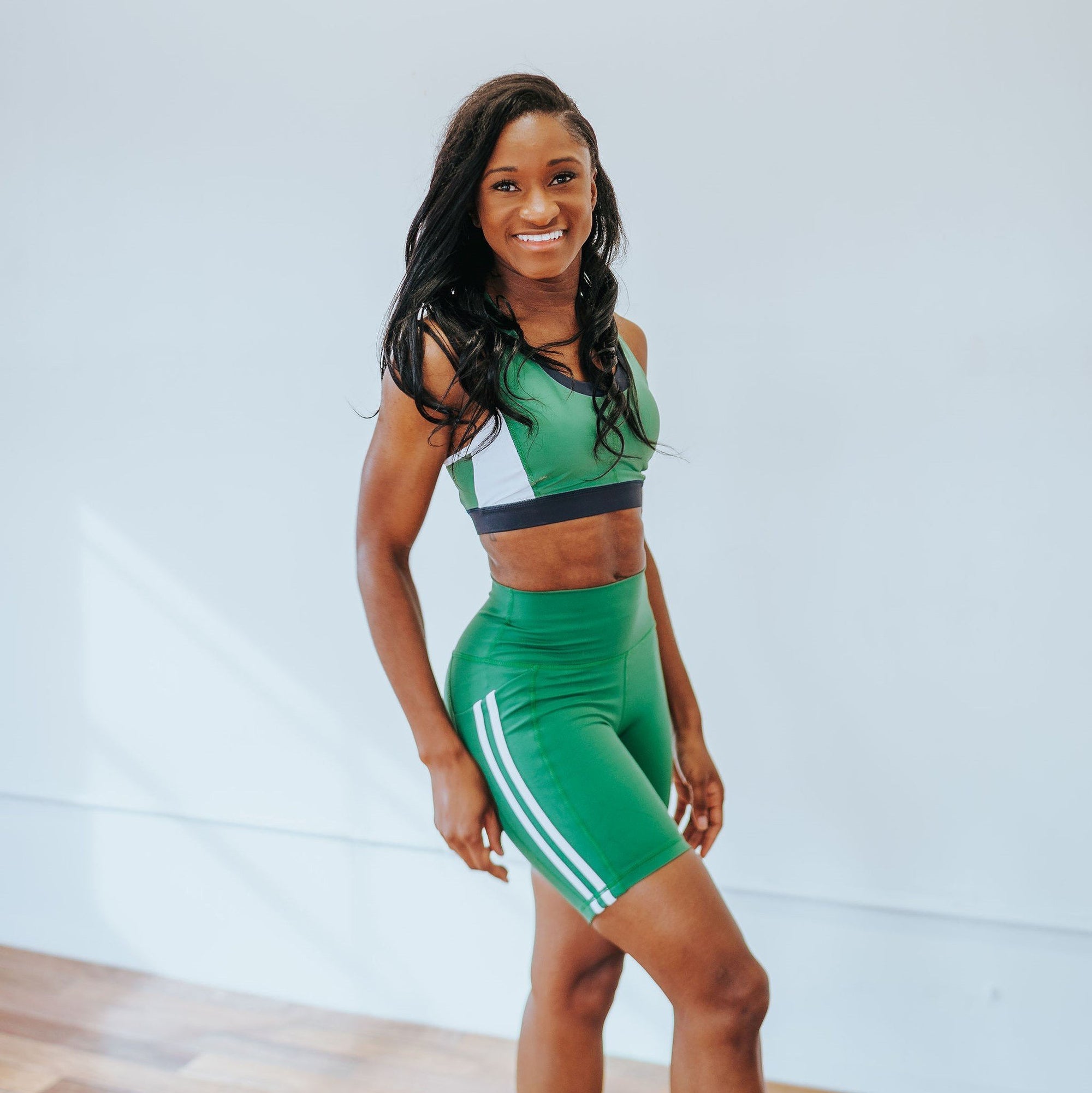 Lux High Waisted Rio Shorts (7 in. inseam) - Emerald - Senita Athletics