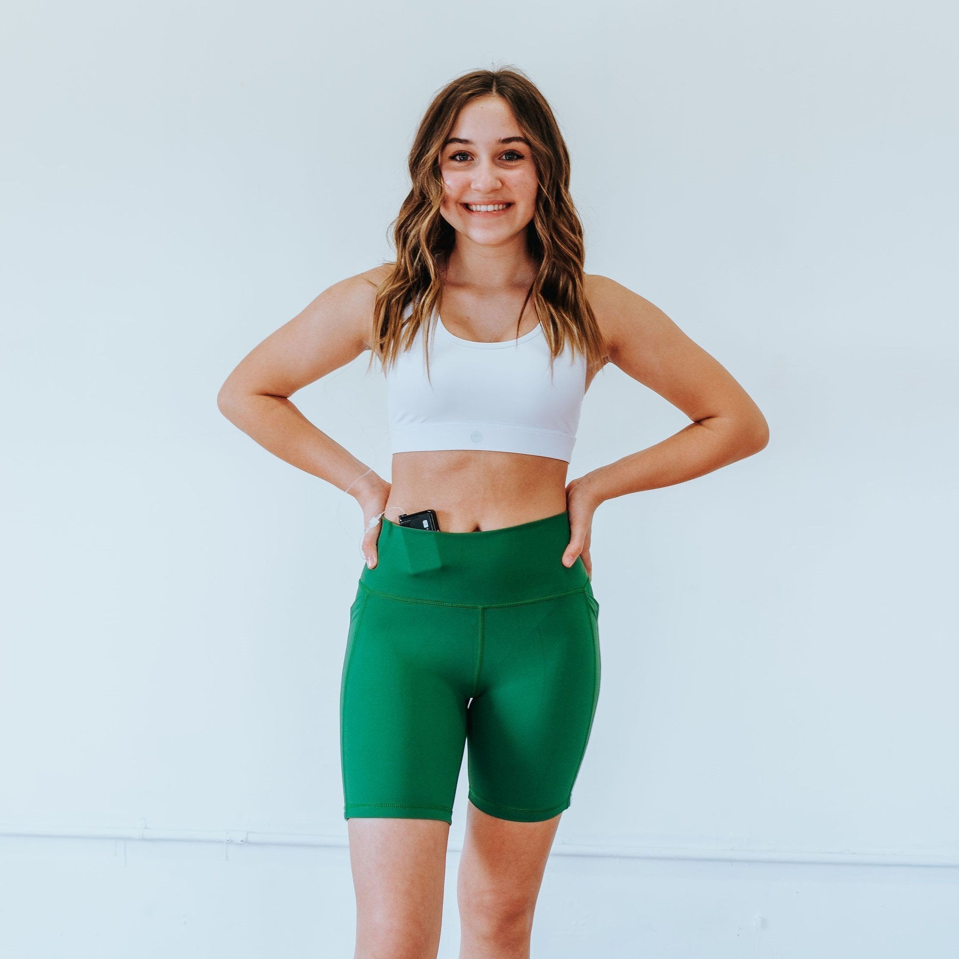 Lux High Waisted Rio Shorts (7 in. inseam) - Emerald - Senita Athletics
