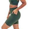 Lux High Waisted Rio Shorts (7 in. inseam) - Evergreen - Senita Athletics