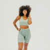 Lux High Waisted Rio Shorts (7 in. inseam) - Floral Sage - Senita Athletics