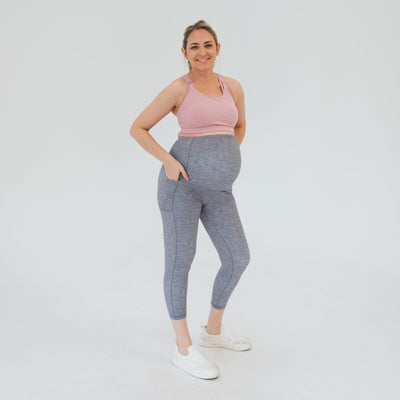 Mamacita Maternity Capris - Heathered Gray - Senita Athletics