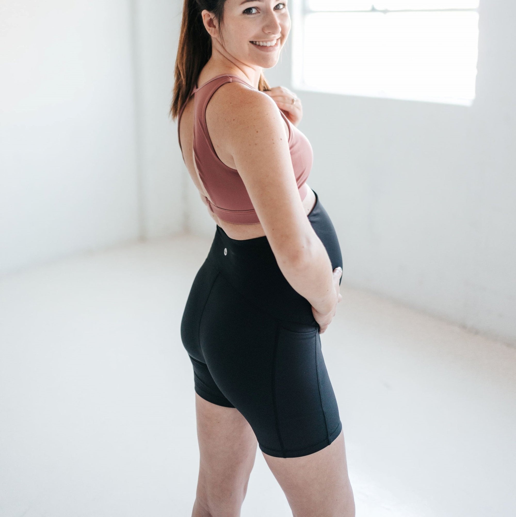 Maternity Rio Shorts (5 in. inseam) - Black - Senita Athletics