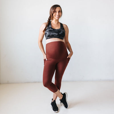 Maternity Skin Capris - Bronze - Senita Athletics