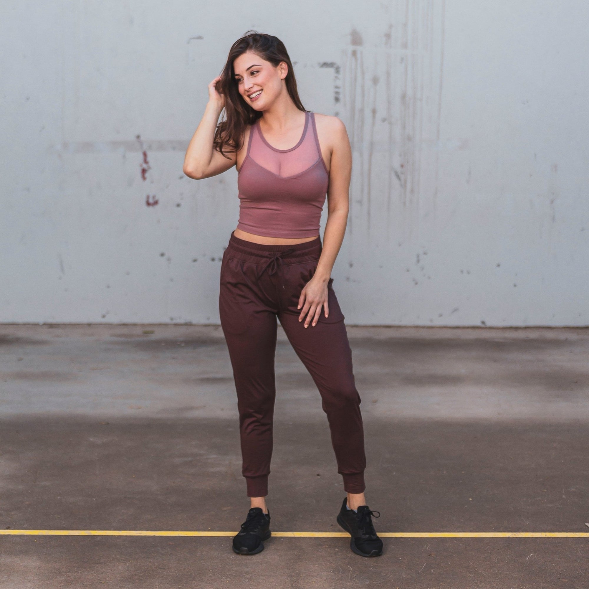 Mesh Crop Top - Mauvelous - Senita Athletics