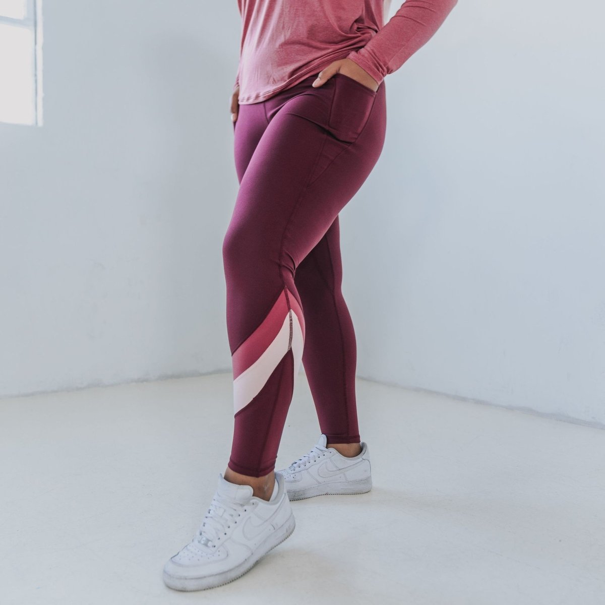 New Wave Leggings - Mulberry - Senita Athletics