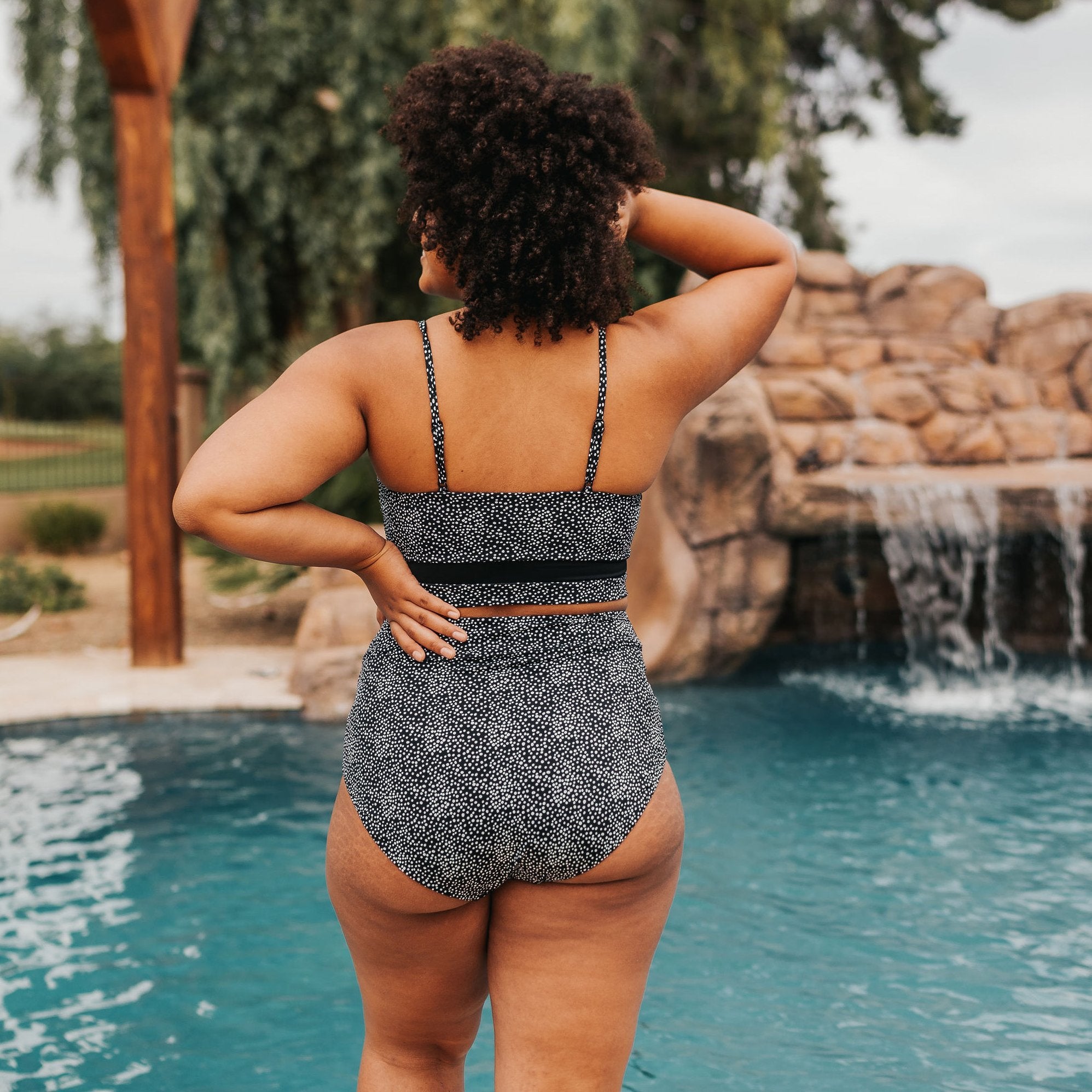Page High Waisted Swim Bottoms - Black Dot - Senita Athletics