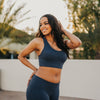 Perfect Pocket Sports Bra - Laser Cut Light Navy - Senita Athletics