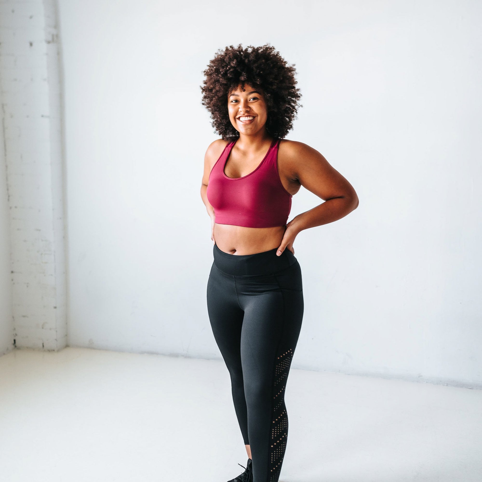 Perfect Pocket Sports Bra - Laser Cut Merlot - Senita Athletics