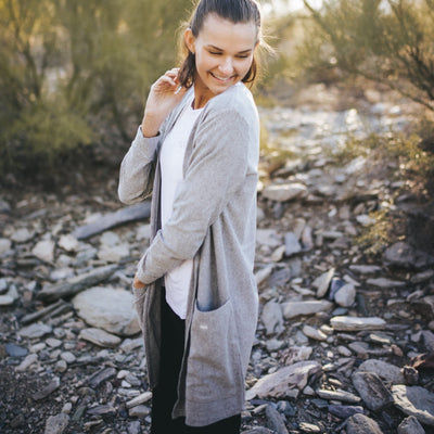 Premium Cardigan - Cozy Gray - Senita Athletics