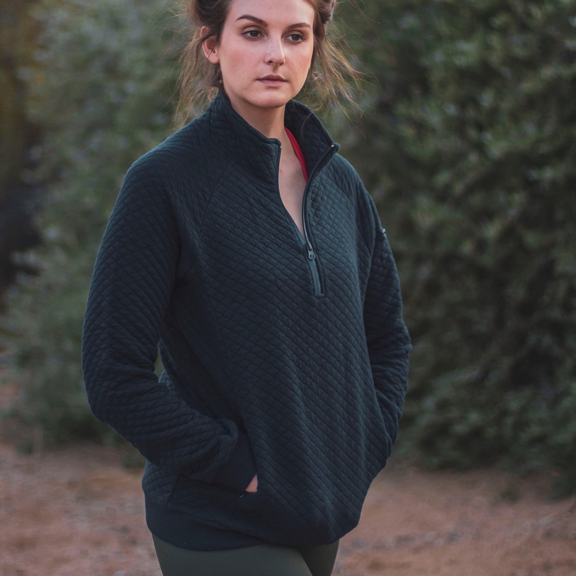 Quilted Lux Jacket - Navy - Senita Athletics