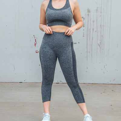 Seamless Power Capris - Gray - Senita Athletics