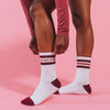 Senita Crew Socks - White/Mulberry - Senita Athletics