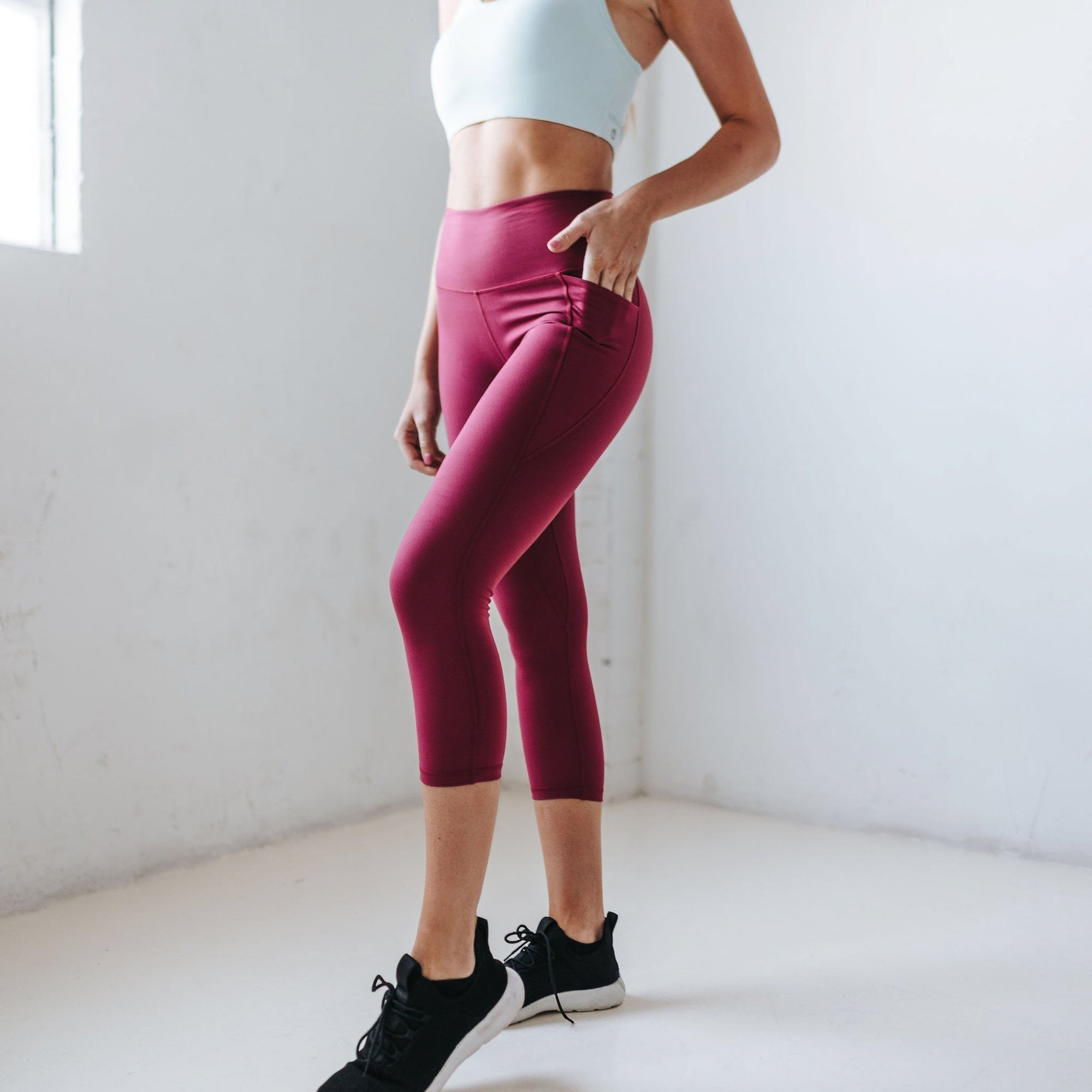 Shakti 7/8 Capris - Merlot - Senita Athletics