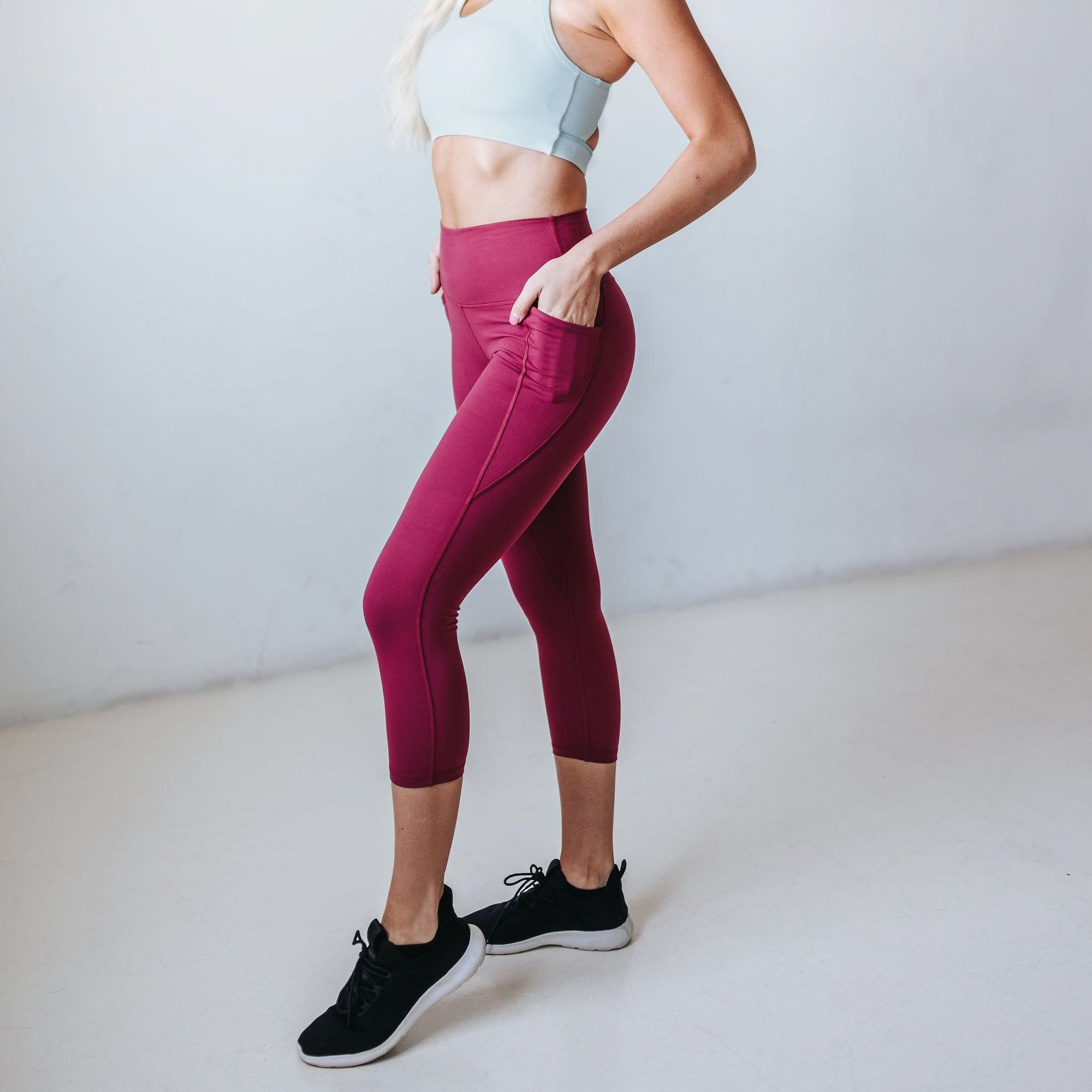 Shakti 7/8 Capris - Merlot - Senita Athletics