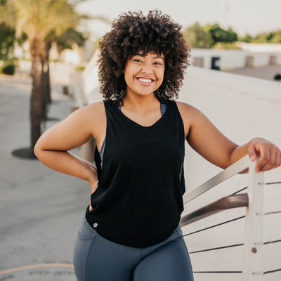 Sheer Tank Top - Black - Senita Athletics