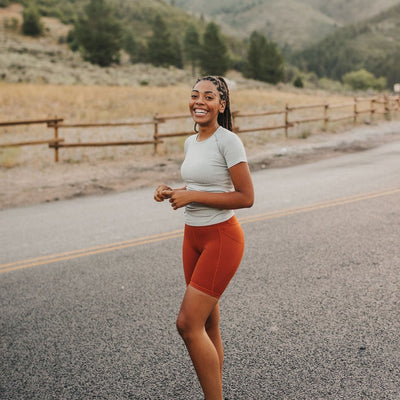 Sporty Seamless Tee - Gray - Senita Athletics