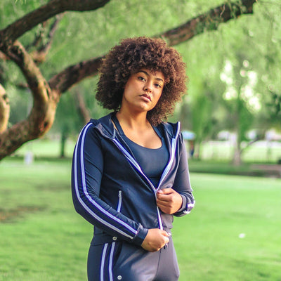 Sporty Zip Up Jacket - Navy - Senita Athletics