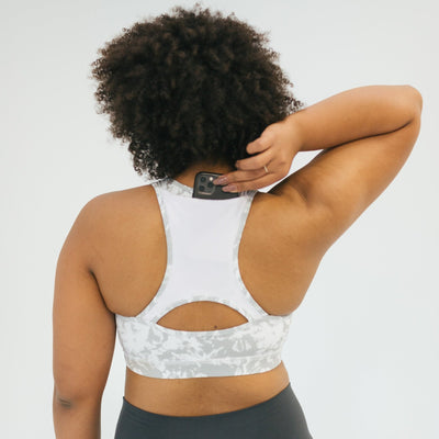 Stow And Go Sports Bra - Botanical Ivory - Senita Athletics