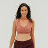 Stow And Go Sports Bra - Burnt Amber Dot - Senita Athletics