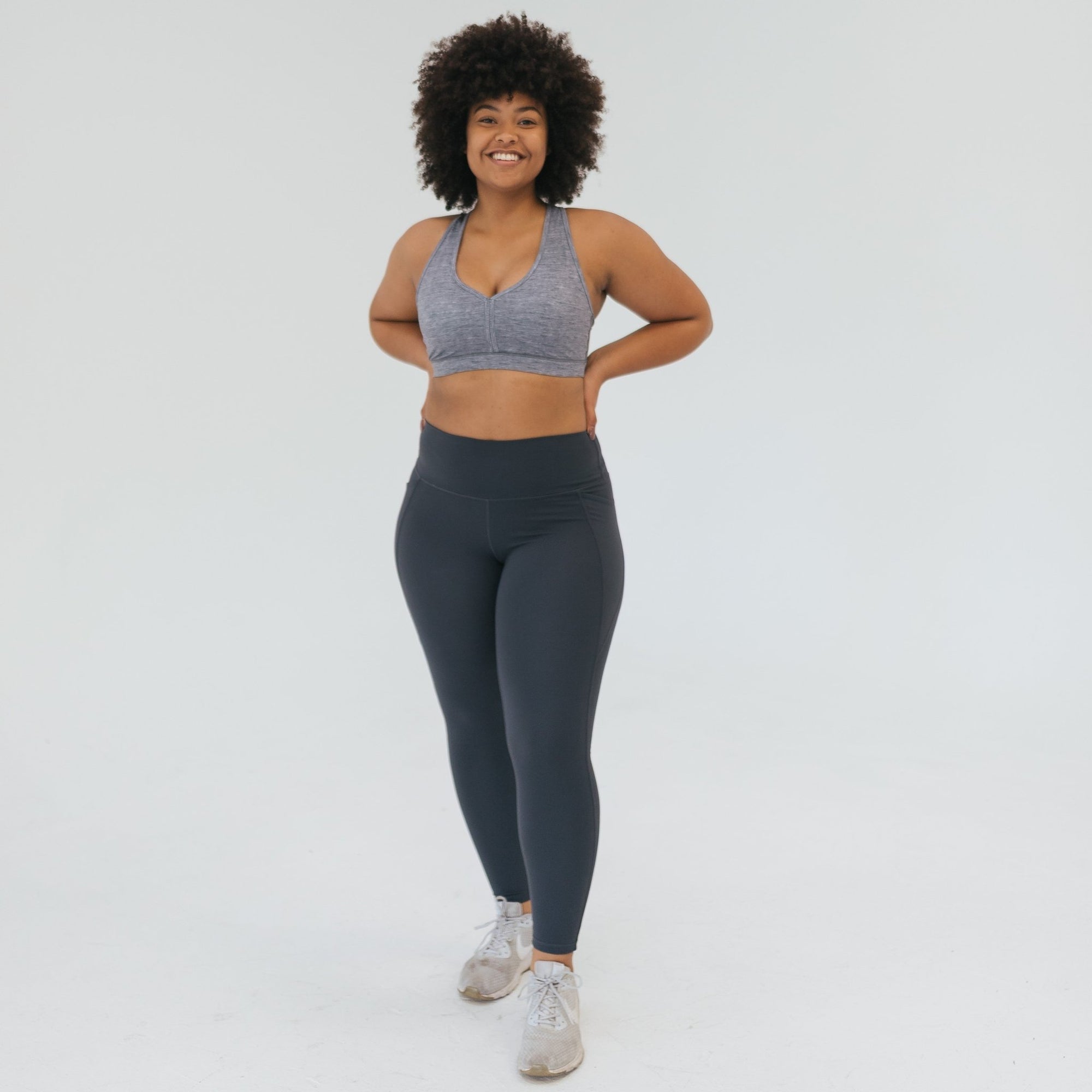 Stow And Go Sports Bra - Heathered Gray - Senita Athletics