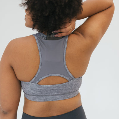 Stow And Go Sports Bra - Heathered Gray - Senita Athletics