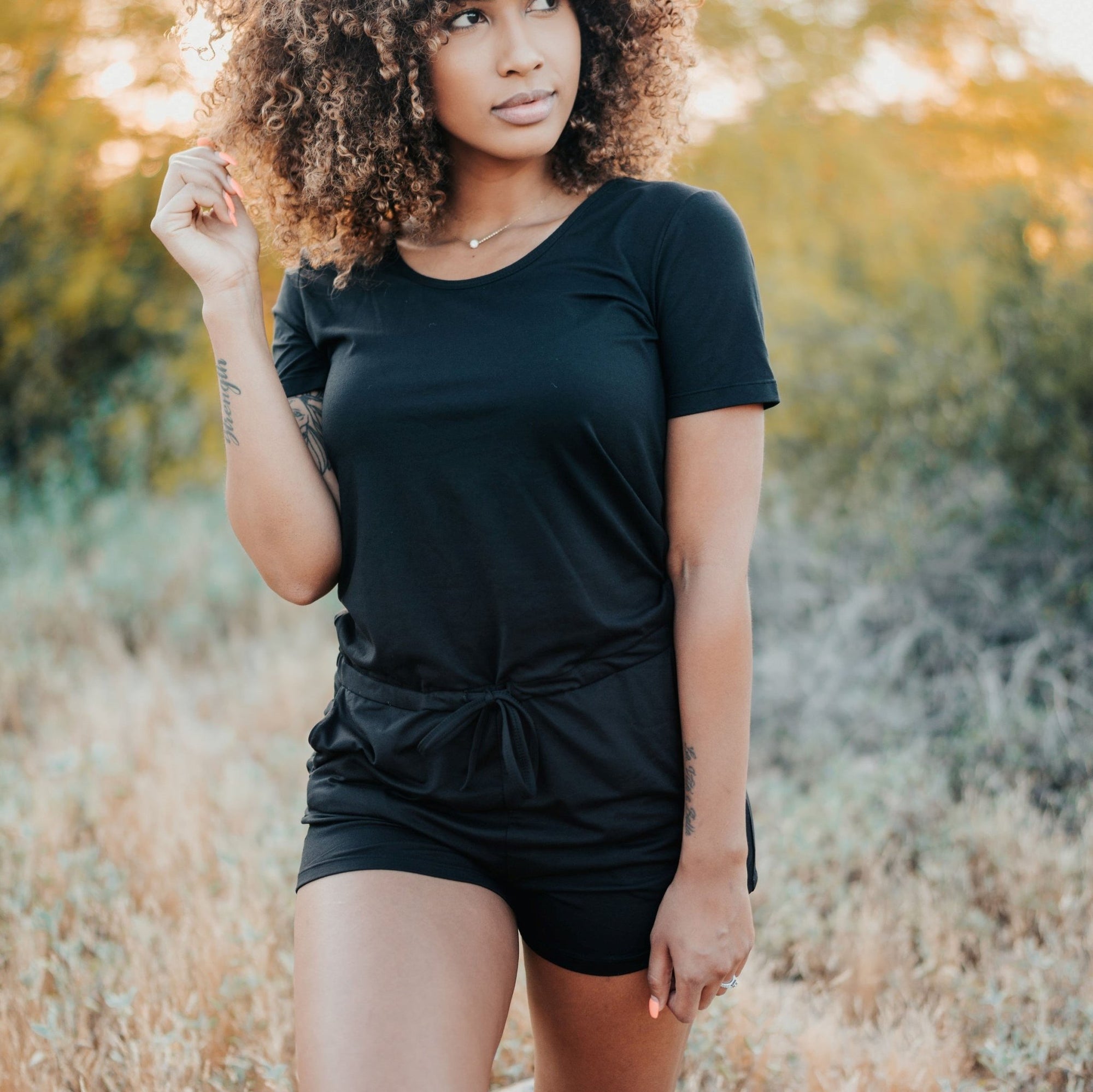 Strappy Romper - Black - Senita Athletics