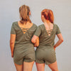 Strappy Romper - Pine Green - Senita Athletics