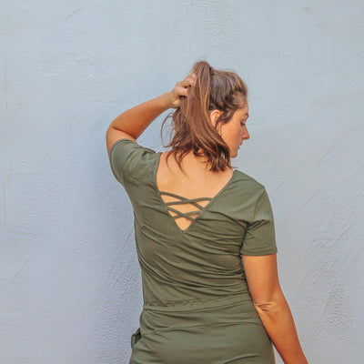 Strappy Romper - Pine Green - Senita Athletics