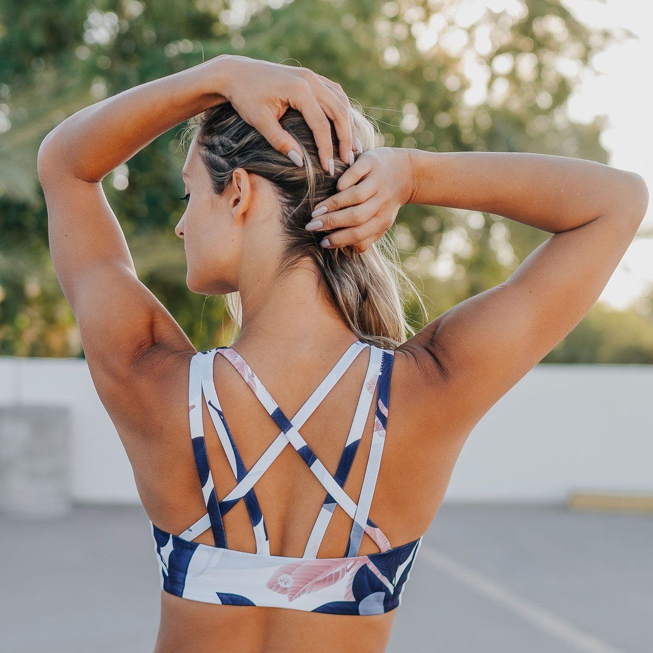 Strappy Sports Bra - Magnolia - Senita Athletics