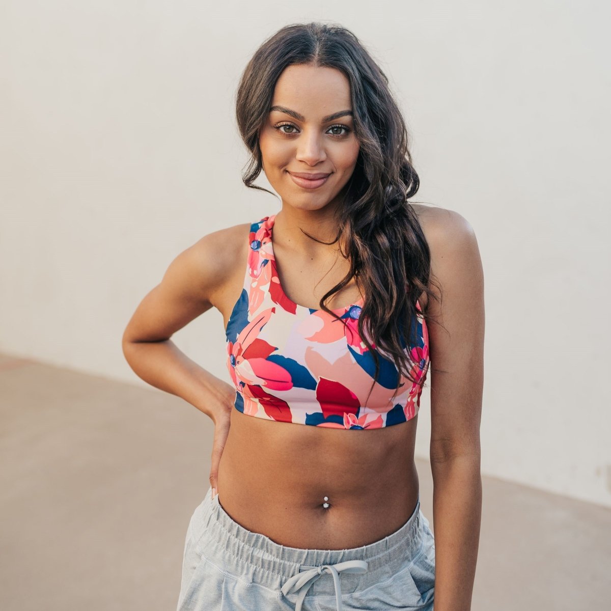 Strappy Sports Bra - Petals - Senita Athletics