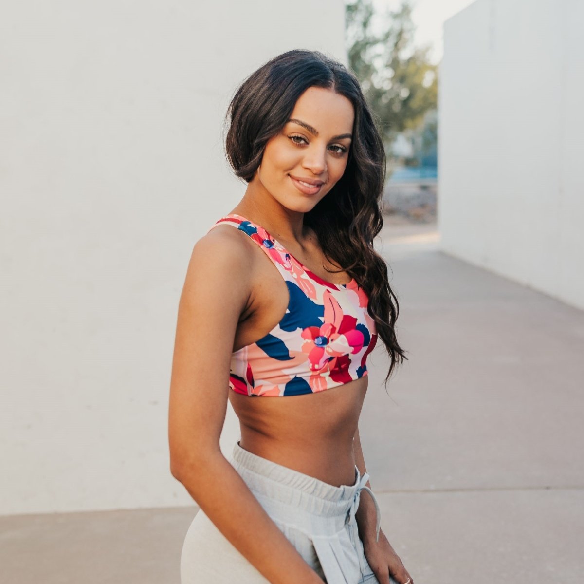 Strappy Sports Bra - Petals - Senita Athletics