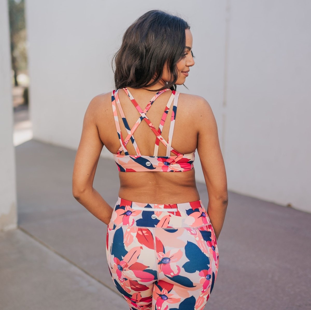 Strappy Sports Bra - Petals - Senita Athletics