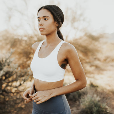 Strappy Sports Bra - White - Senita Athletics