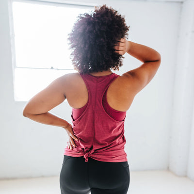 Tie Back Tank - Merlot - Senita Athletics