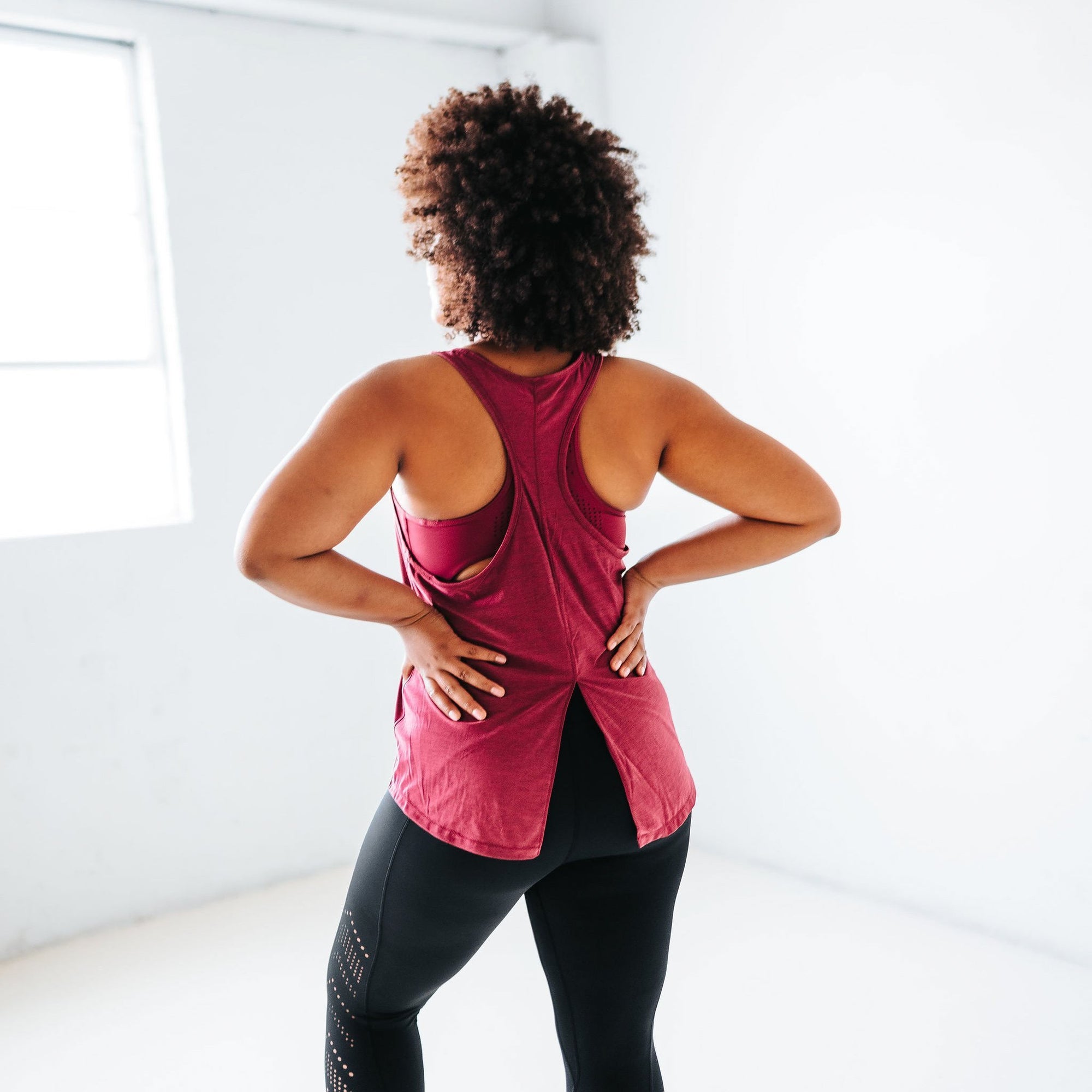 Tie Back Tank - Merlot - Senita Athletics