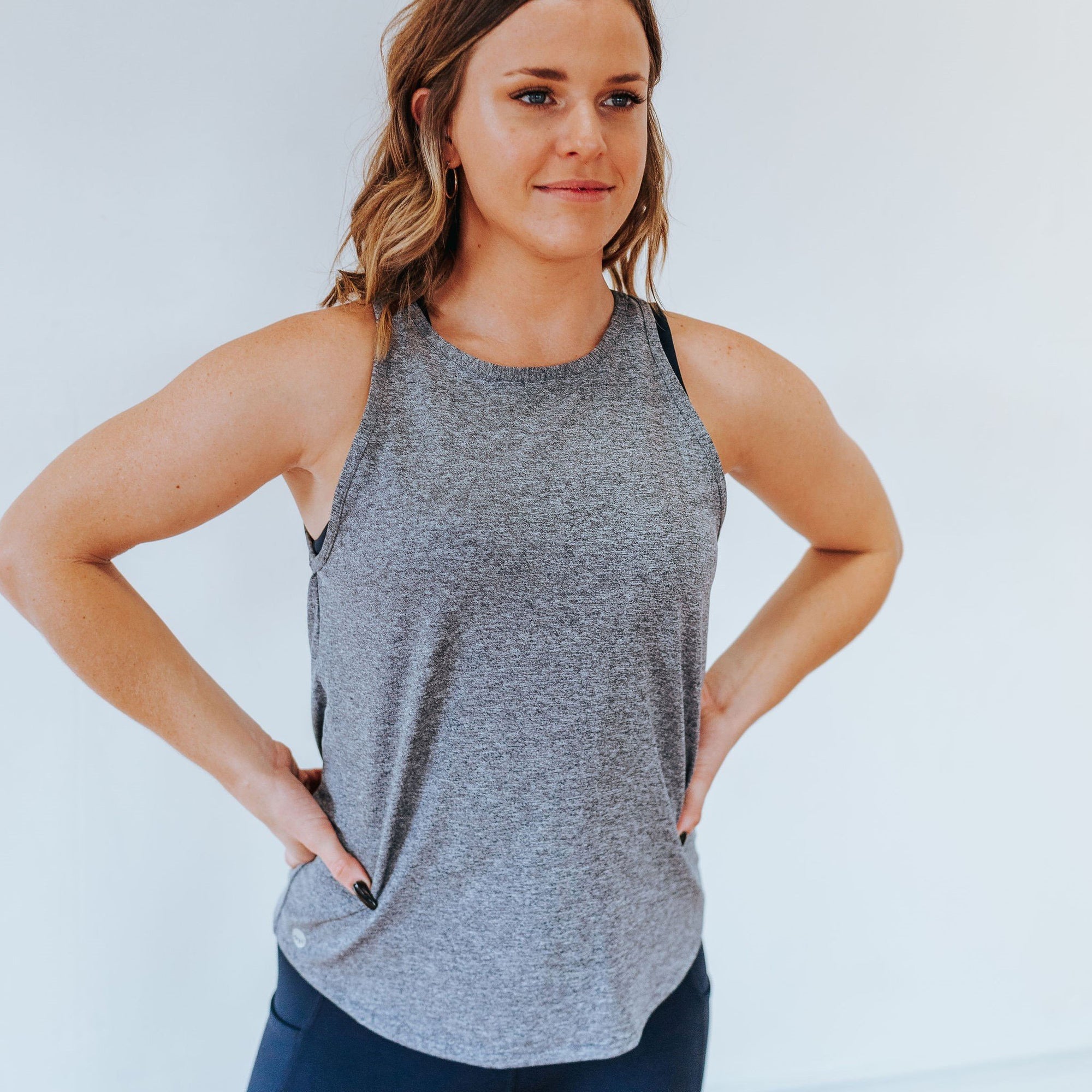 Window Tank 2 - Heathered Navy - Senita Athletics